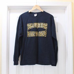 Yellow Jackets Born To Sting Graphic Unisex Long Sleeve T-Shirt Black Ye…